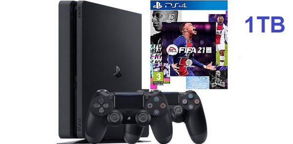 פלייסטיישן 4 כולל שני שלטים זיכרון 1TB ומשחק FIFA 21