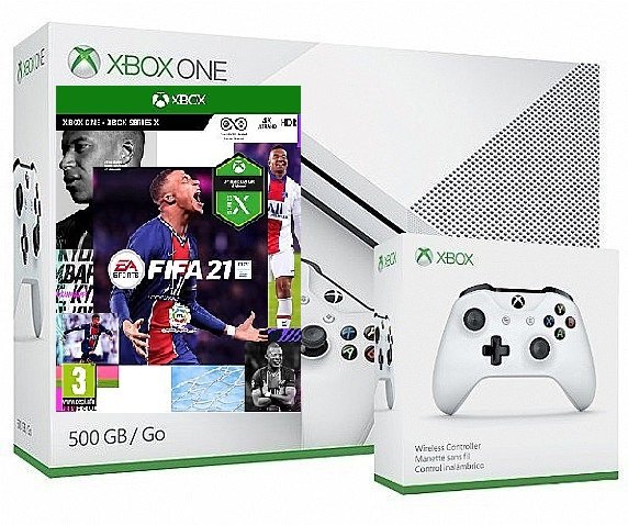 אקס בוקס וואן כולל שני שלטים זיכרון 500GB ומשחק FIFA 21