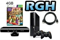 קונסולה אקס בוקס 360 סלים פרוץ RGH כולל שני שלטים+מצלמת קינקט זיכרון 4 GB בחבילת מבצע עכשיו בכל סניפי הרשת!!!