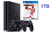 פלייסטיישן 4 כולל שני שלטים ומשחק NBA 2K21