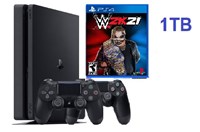 פלייסטיישן 4 כולל שני שלטים ומשחק WWE 2K21